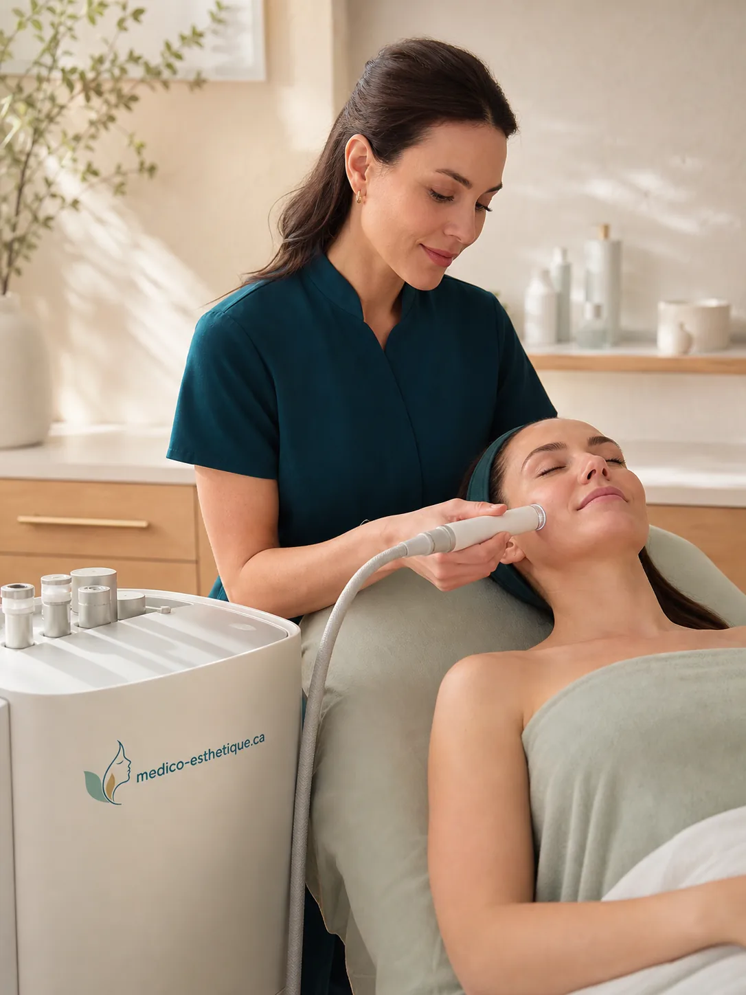 Analyse de la peau en consultation